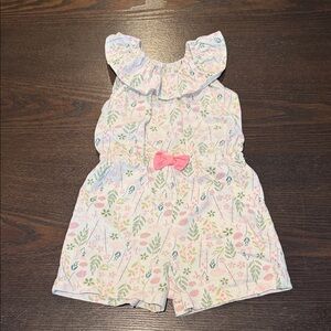 Charming Floral Kids Romper with Pink Bow